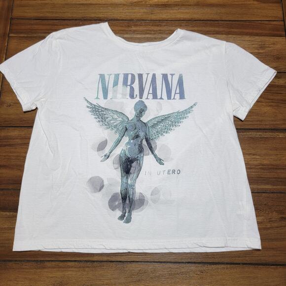 Nirvana White Tee "In Utero" - Size Medium - Picture 1 of 4